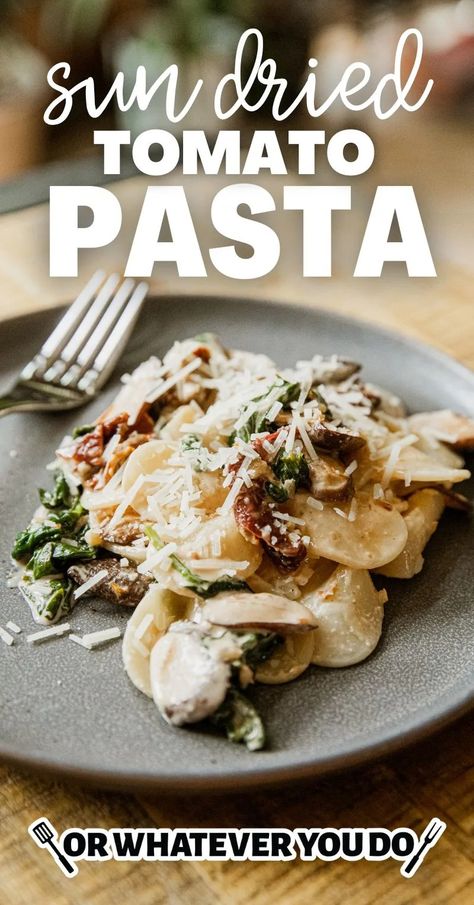 Creamy Sun-Dried Tomato Pasta - Or Whatever You Do Prime Rib Recipe Easy, Leftover Prime Rib Recipes, Grilled Broccolini, Sun Dried Tomato Pasta, Easy Taco Recipes, Chicken Mushroom Recipes, Prime Rib Recipe, Easy Pasta Salad Recipe, Crimini Mushrooms