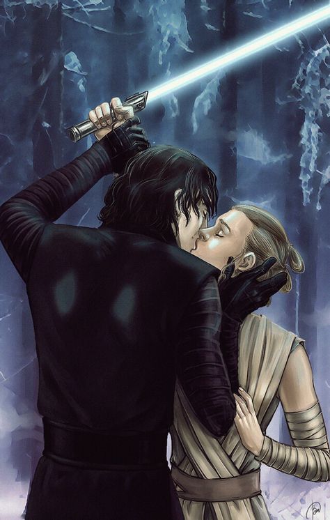 Kylo Ren (Ben Solo) and Rey #Reylo #starwars #fanart #kiss Reylo Fanart, Kylo Rey, Kylo Ren And Rey, Star Wars Kylo Ren, Star Wars Love, Rey Star Wars, Star Wars Film, Star Wars Ships, Star Wars Fan Art