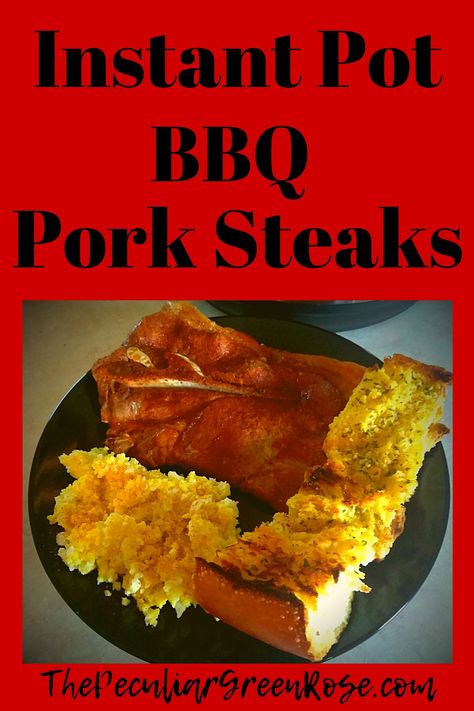 Instant Pot BBQ Pork Steaks are so simple to make when you don't have time to spend the day cooking on the bbq pit and cleaning up! |Instant Pot BBQ Pork Shoulder | Pressure Cooker BBQ Pork | Pressure Cooker Recipes | #bbq #instantpot #instantpotrecipes #porkrecipes #easyrecipe Pork Shoulder Pressure Cooker, Bbq Pork Steaks, Bbq Pork Shoulder, Pork Steak Recipe, Pork Steaks, Recipes Bbq, Pork Steak, Bbq Food, Instant Pot Pork