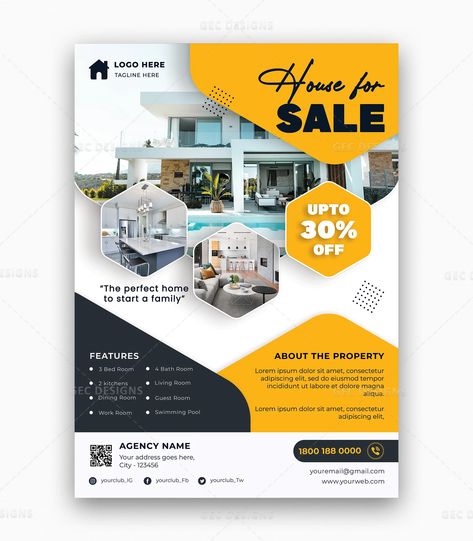 Engaging Real Estate Business Promotion Flyer Design Promotion Flyer Design, Promotion Flyer, Real Estate Banner, Digital Advertising Design, Creative Branding Design, Real Estate Flyer Template, Spa Business, Portfolio Design Layout, Flyer Ideas