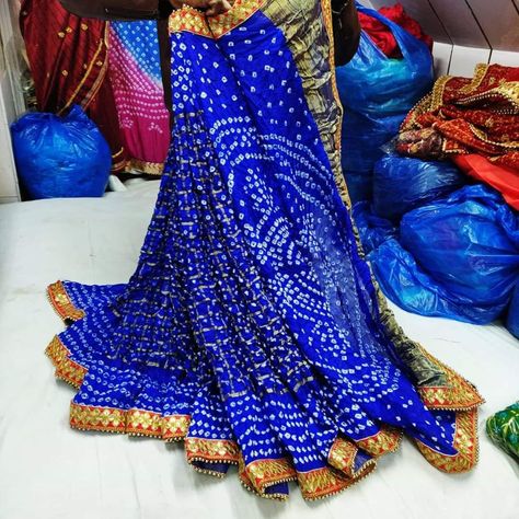 Blue Bandhani Saree, Indian Wedding Party, Blue Color Saree, Bandhani Sarees, Bridal Dupatta, Party Sarees, Bandhani Saree, Blouse Price, Traditional Sarees