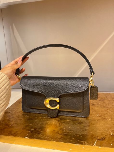 coach purse, black tabby purse, structured black shoulder bag, everyday purse, night out purse, black purse with gold hardware Coach Black Tabby, Tabby Purse, Coach Tabby Bag, Tabby Shoulder Bag 26, Black Coach Purse, Tabby Shoulder Bag, Coach Tabby, Everyday Purse, Gold C