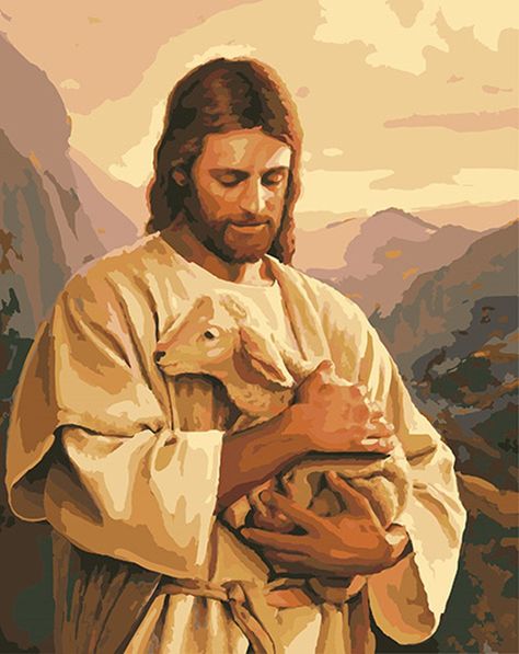 Religious Paint By Number Kits • Paint By Number For Adults Jesus With Lamb, Kids Linen, Religious Artwork, Jesus Artwork, Pictures Of Christ, Jesus Christ Art, Pictures Of Jesus Christ, Coupon Box, Jesus Wallpaper