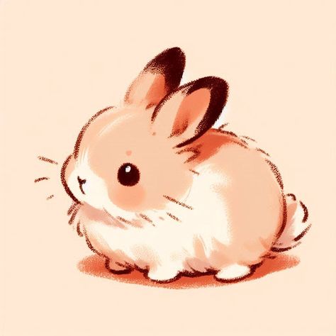 Fluffy Rabbit Drawing, Cute Bunnies Cartoon, Real Bunny Wallpaper, Fluffy Bunny Drawing, Cute Farm Animals Drawings, Bunny Drawing Realistic, Lop Bunny Drawing, How To Draw A Cute Dog, Cute Bunnies Drawing