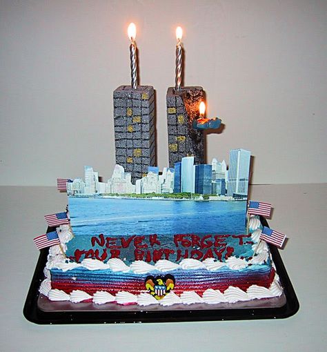 ANother WTC 9/11. 11 Cake, Inside Cake, Different Cakes, Birthday Meme, Twin Towers, 11th Birthday, Cake Designs Birthday, Cake Frosting, Fancy Cakes