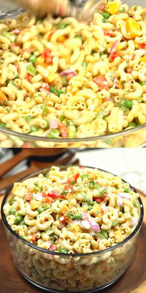 Arabisk Mad, Mexikansk Mat, Easy Macaroni Salad, Resep Pasta, Best Macaroni Salad, Salad Recipes Healthy Easy, Easy Macaroni, Resep Salad, Macaroni Salad Recipe