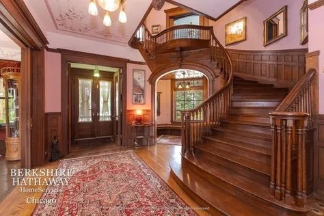 Queen Anne Victorian House Interior, Queen Anne Victorian House, Queen Anne House, Queen Anne Victorian, Floating Staircase, Dream House Decor, Queen Anne, Pool House, House Inspo