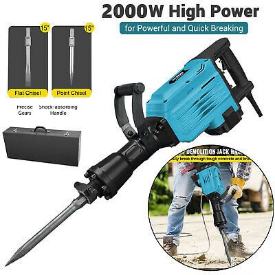 (eBay) 2000W Electric Demolition Jack Hammer Drill Concrete Breaker Kit with 2 Chisels Electric Hammer, Hammer And Chisel, Hammer Drill, My Photo Gallery, Power Tools, Outdoor Power Equipment, Photo Gallery, Product Information, Electricity