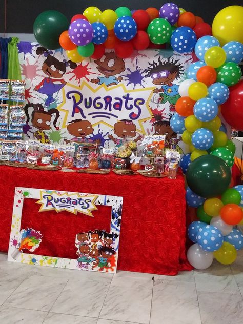 African American Rugrats Black Rugrats Birthday Party, Rugrats Theme Birthday Party, Rugrats Baby Shower Theme, Black Rugrats, Rugrats Birthday Party, 1st Birthday Boy Themes, Kid Birthday Outfits, Rockstar Birthday Party, Rug Rats