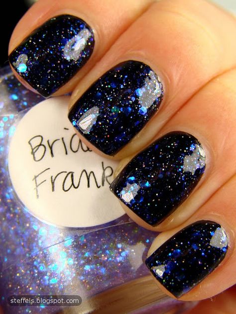 Starry Nights, Nails Blue, Nails Glitter, Super Nails, Nails Polish, Dark Nails, Sparkly Nails, Summer Nails Colors, Blue Glitter