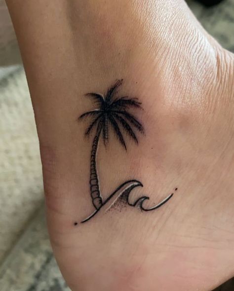 Bahama Tattoo Ideas, Cabo Tattoo Ideas, Palm Tattoos For Women, Aloha Tattoo, Wrap Around Ankle Tattoos, Cute Ankle Tattoos, Enough Tattoo, Florida Tattoos, Turtle Tattoo Designs