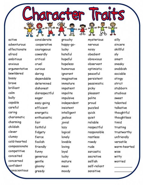 Develop Self-Esteem in Children and Teens with Character Traits | The Helpful Counselor Character Traits List, Character Trait Worksheets, Student Resources, Names Ideas, Character Traits, Character Trait, Writer Workshop, Reading Workshop, Character Education