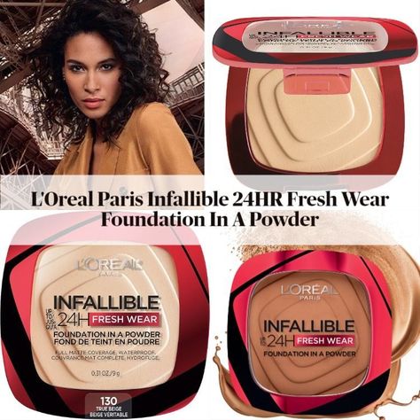 Loreal Infallible Foundation, Infallible Foundation, Foundation Swatches, Waterproof Foundation, Loreal Infallible, Loreal Paris Infallible, Beauty Makeup Tutorial, Makeup News, Powder Foundation