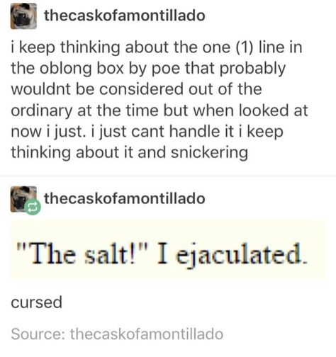 Poe | funny tumblr post Profound Tumblr Posts, Iconic Tumblr Posts, Tumblr Posts Hilarious Funniest, Romantic Tumblr Posts, Funny Tumblr Posts Humor, Philosophy Teacher, Text Posts Tumblr, Edgar Allen, Funny Tumblr