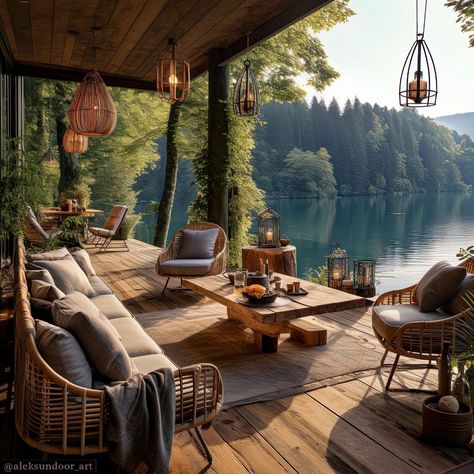 The place to find inner peace 🏡🌲🌤️❤️ . . . ➡️ Follow me @aleksundoor_art and turn on your post notifications so you do not miss this… | Instagram Back Deck Decorating, Cabin Life, Forest House, Cabins In The Woods, Website Link, Joy And Happiness, House Inspo, Dream Home Design, Decoration Design