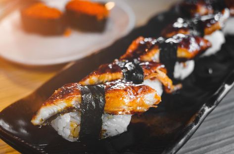 Japanese eel grilled or unagi sushi. Unagi Sushi, Eel Sushi, Grilling, For Free