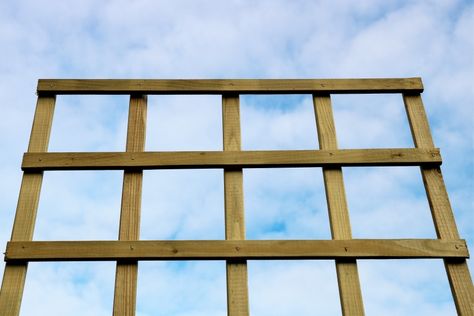 How to Build a DIY Trellis: Freestanding or Wall Faux Trellis Wall, How To Add Trellis To Existing Fence, Trellis Freestanding, Attaching Trellis To House, Free Standing Trellis, Tall Trellis, Wall Mounted Trellis Lowe's, Trellis Netting, Diy Wood Wall