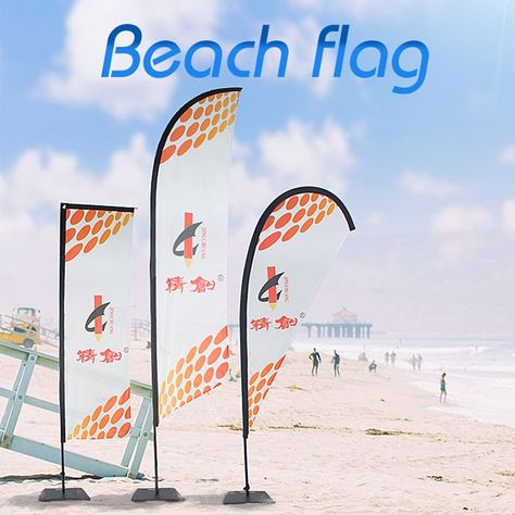 Beach Flag Design, Teardrop Banner, Beach Flag, Beach Flags, Feather Flags, Beach Activities, Flag Design, Open Space, E Mail