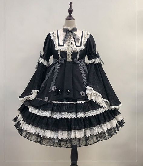 New Round Preorder Starts: Angel's Heart 【-The Mysterious Music In The Night-】 Gothic Lolita OP Dress ◆ Shopping Link >>> https://lolitawardrobe.com/angels-heart-the-mysterious-music-in-the-night-gothic-lolita-op-dress_p6814.html Gaun Abad Pertengahan, Op Dress, Lolita Outfits, Old Fashion Dresses, Kawaii Dress, Grunge Style, Kawaii Clothes, Cosplay Outfits, Lolita Dress