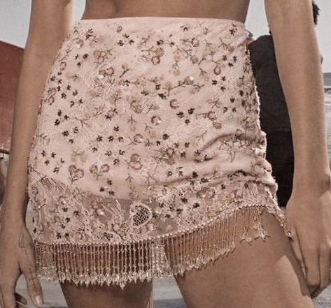 Beaded Mini Skirt, Bedazzled Skirt, Wardrobe Aesthetic, White Cotton Skirt, Beaded Skirt, Fashion Closet, Pink Beaded, Boho Skirts, Bone Beads