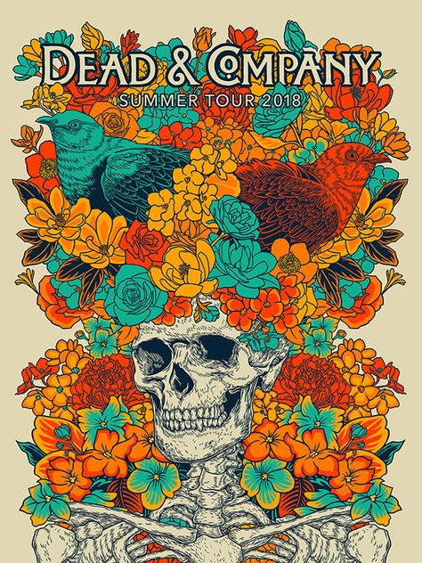 Dead & Company Poster by John Vogl Omg Posters, Music Logos, Company Poster, Grateful Dead Poster, Anders Zorn, Music Graphics, Screen Print Poster, Dead And Company, Summer Tour