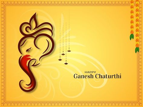 Ganpati Invitation Card, Vinayaka Chaturthi, Traditional Background, Ganesha Chaturthi, Halftone Design, Black Background Design, Watercolour Texture Background, Ganesh Chaturthi Images, Download Hair