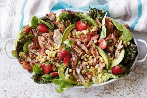 Best Summer Salad with Chicken Recipe | Tasting Table Easy Green Salad Recipes, Best Summer Salads, Cobb Salad Recipe, Salads For A Crowd, Whats Gaby Cooking, Side Salad Recipes, Chipotle Chicken, Salad Recipes For Dinner, Summer Salad