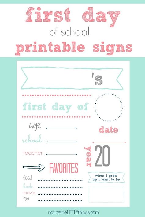 grab this easy-to-print first day of school sign and keep track of all your daughter's favorites from year to year! celebrate back to school with this free printable first day of school sign. #firstdayofschoolsign #backtoschool #printablefirstdayofschoolsignsfree #printablebacktoschoolsigns #noticetheLITTLEthings First Day Of School Questionnaire Free Printable, First Day Of School Print Out, First Day Of School Sign Printable Free, Daily Routine Kids, Back To School Printables, First Day Of School Printable, Poppin Party, School Prayer, Family Command Center