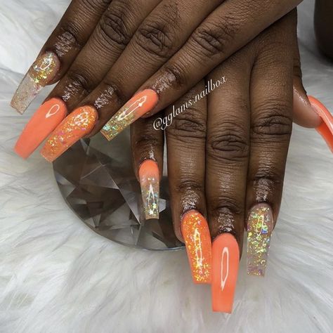 Glass Set, Dye, Orange, Nails, Glass, Beauty