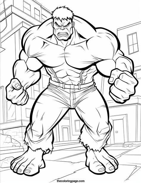 Discover amazing coloring pages! Click now to start your creative journey. Perfect for all ages! 😉🤪 Hulk For Coloring, Hulk Coloring Pages Free Printable, Hulk Smash Drawing, The Hulk Drawing, Painting Pictures For Kids, Marvel Coloring Pages, Hulk Drawing, Hulk Png, Super Hero Coloring Sheets