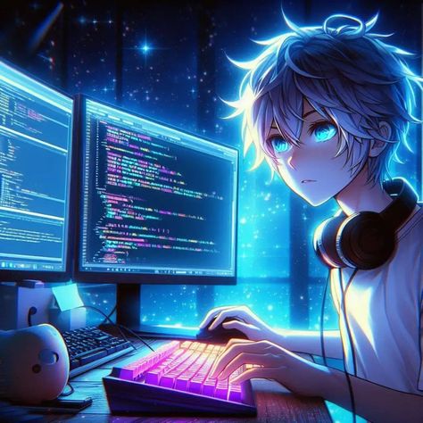 #programmer #Ai Github Profile Picture Aesthetic, Anime Programmer, Anime Programming, Programmer Wallpaper, Street Photography Portrait, Bussines Women Lifestyle, Boys Dps, Fantasy Wizard, Cosplay Boy