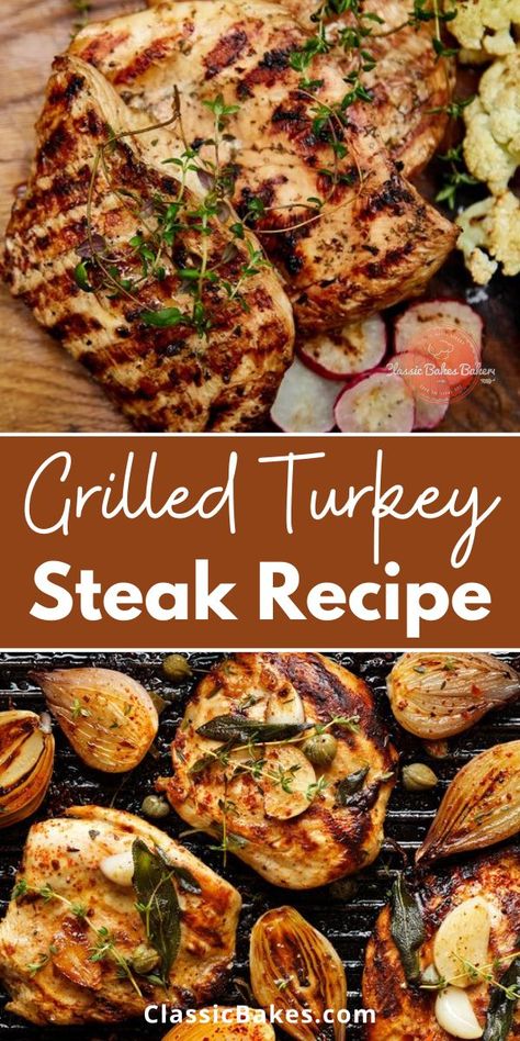 Mashed Potatoes Without Milk, Turkey Steak Recipes, Grilled Turkey Breast, Turkey Steaks, Turkey Bbq, Marinated Turkey Breast, Make Mashed Potatoes, Marinated Turkey, Turkey Chops