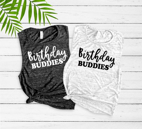 Birthday Buddies - Grab your crew and celebrate! Check out our collection at bellabeanstudios.com #Birthdaybuddies #Party #bellabeanstudios Birthday Buddies, Matching Friends, Birthday Tanks, Matching Friend, Matching Sisters, Fit For Men, Tiny Humans, Studio S, Muscle Tanks