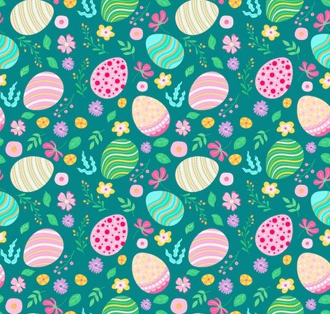 Happy Easter Wallpaper, Easter Background, Bunny Clipart, Colorful Eggs, Easter Backgrounds, Eggs Flowers, Easter Wallpaper, Doodle Style, Easter Design