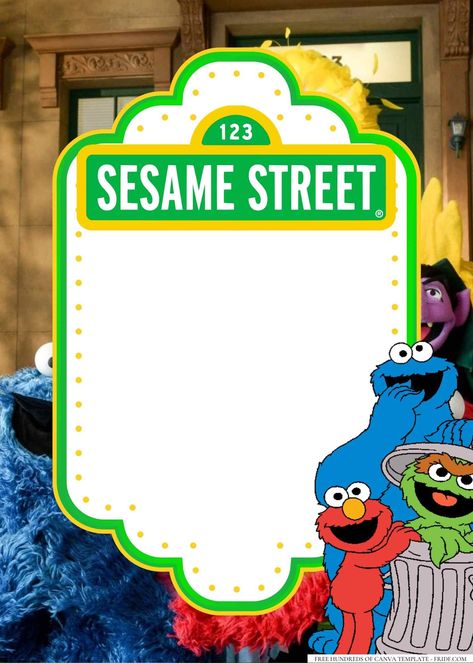 Sesame Street Baby Shower Invitation Templates Sesame Street Templates, Sesame Street Birthday Invitations Free, Sesame Street Birthday Party Ideas 1st Invitation, Sesame Street Invitations Template Free, Sesame Street Guest Book Sign, Sesame Street Invitations, Themed Drinks, Mini Figurine, Party Venues