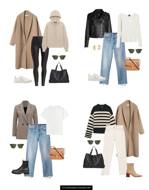 Create an effortless fall capsule wardrobe 2022 with these fall wardrobe essentials. Get classic capsule wardrobe inspiration plus tons of casual fall outfits for women that work for the mom, the minimalist, and the socialite who loves going out. Find a perfect mix of comfy, French flair, neutrals, leggings, denim, and versatile closet staples! Travel Outfit 2022 Fall, French Fall Outfits Women, Neutral Autumn Capsule Wardrobe, Scandanavian Woman Style, Fall Work Outfits For Women 2022 Casual, Outfit Fall 2022 Women, Fall 2022 Dresses Casual, Brunette Capsule Wardrobe, Minimalist Classic Wardrobe