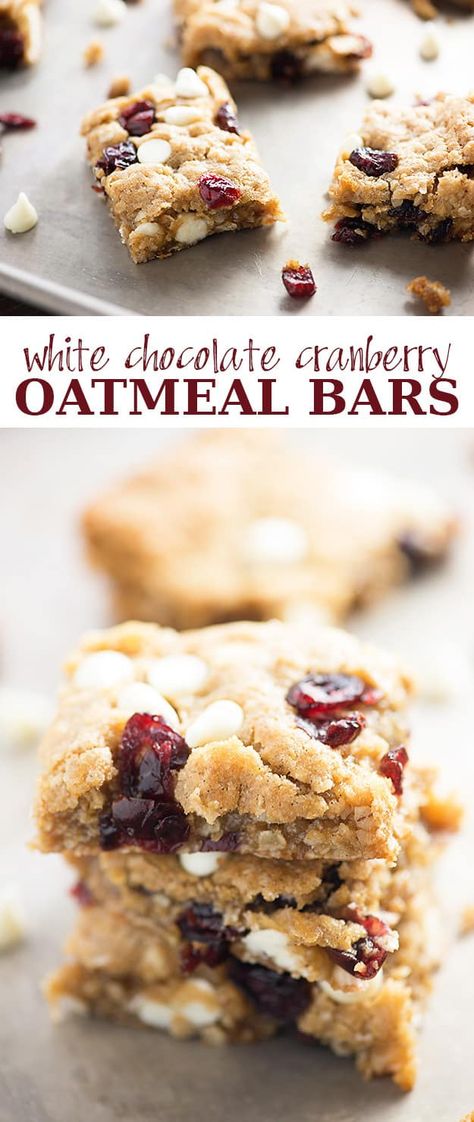 Cranberry Oatmeal Bars, Chewy Oatmeal Bars, Sweet Bars, Cranberry Oatmeal, Buns In My Oven, Oatmeal Cookie Bars, Brownies Recipes, Oatmeal Cranberry Cookies, Chocolate Chip Bars