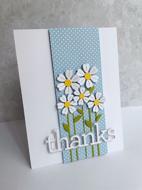 I'm in Haven Spring Greeting Cards, Daisy Cards Handmade, Be Bold Blooms, Stitched Flowers, Flowers Backdrop, Daisy Cards, Handmade Thank You Cards, Greeting Card Ideas, Cards Flowers