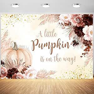 7x5ft Pumpkin Baby Shower Backdrop Fall Boho Baby Shower Party Photography Background Little Pumpkin is on The Way Banner Autumn Decorations Supplies Photo Booth Props Mermaid Baby Shower Theme, Pumpkin Theme Baby Shower, Lil Pumpkin Baby Shower, Thanksgiving Baby Shower, Fiesta Shower, Baby Party Decorations, Baby Shower Background, Baby Shower Boho, Baby Shower Photography