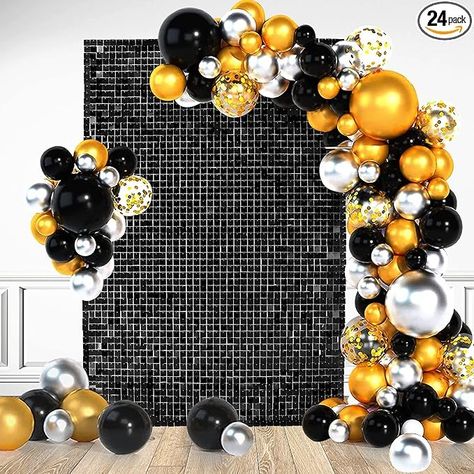 Amazon.com : IMOOA Wall Backdrop - 24 Pcs Square Sequin Wall Panels Shimmer Backdrop, Wall Decor for Valentine's Decorations, Birthday, Wedding & Bachelorette Party (Black) : Electronics Bachelorette Party Black, Shimmer Backdrop, Sparkling Background, Sequin Wall, Backdrop Wall, Sequin Backdrop, Wedding Bachelorette Party, Mirror Ornaments, Rear View Mirror Ornament