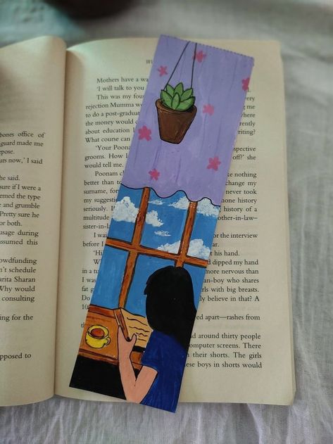 Small Bookmarks Diy, Diy Bookmarks Painting, Book Mark Painting Ideas, Bookmark Ideas Drawing, Aesthetic Bookmarks Diy, Bookmark Drawing Ideas, Book Mark Painting, Book Mark Art, Bookmark Painting Ideas