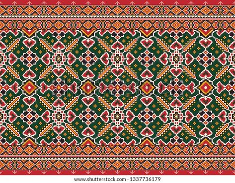 Patola Border Design Stock Illustration 1337736179 | Shutterstock Patola Border, Aztec Pattern Art, Watercolor Pattern Design, Ethnic Pattern Design, Botanical Flower Art, Abstract Wallpaper Design, Spider Art, Paisley Art, Digital Texture