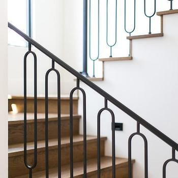 Wrought Iron Staircase Railing - Transitional - Entrance/foyer Wrought Iron Spindles, Staircase Spindles, Iron Spindles, Wrought Iron Stair Railing, Wrought Iron Handrail, Wrought Iron Staircase, Iron Handrails, Handrail Design, Staircase Handrail