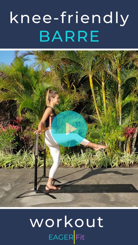 Knee Friendly Workout, Barre Moves, Barre Exercises, Barre Workout Video, Senior Exercises, Barre Fitness, Barre Workouts, Workout Videos Free, Full Body Workout At Home