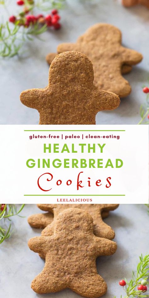 These Healthy Gingerbread Cookies are gluten free, paleo and clean eating! With this recipe no one has to miss out on Christmas baking anymore.  #healthy #gingerbread #cookies #glutenfree #paleo #cleaneating #recipe #baking #easy #christmas #holiday #dessert #best Paleo Gingerbread Cookies, Healthy Gingerbread Cookies, Paleo Gingerbread, Gluten Free Gingerbread Cookies, Healthy Gingerbread, Paleo Christmas, Gingerbread Cookies Recipe, Easy Gingerbread Cookies, Holiday Desserts Christmas