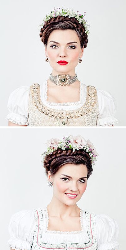 Von #klassisch bis #modern, #Dirndlfrisur #Trends, #Trachtenfrisur #Ideen. #Dirndl #Trachten #Fotos Nordic Braids, Dirndl Hair, Dirndl Hairstyles, Oktoberfest Munich, Oktoberfest Outfits, Country Style Wedding, Lena Hoschek, Fairytale Fashion, Floral Headpiece