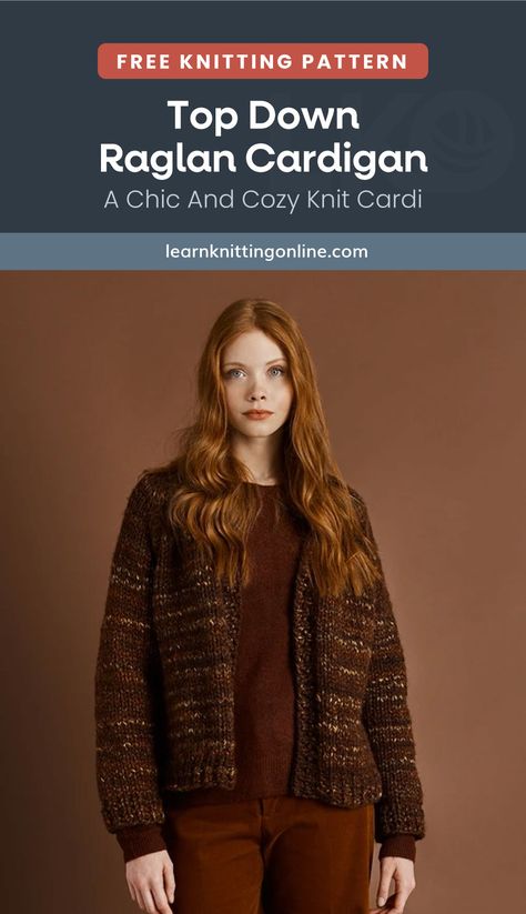 All Free Knitting, Raglan Sleeve Cardigan, Winter Knitting Patterns, Raglan Cardigan, Fall Knitting Patterns, Cardigan Sweater Pattern, Easy Knitting Patterns Free, Knitting Patterns Free Beginner, Knit Headband Pattern