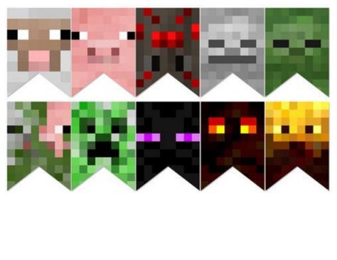 Minecraft banner for birthday party Banner For Birthday, Minecraft Banner, Minecraft Banners, Minecraft Party, Loom Bands, 7th Birthday, Hama Beads, Party Banner, Minecraft