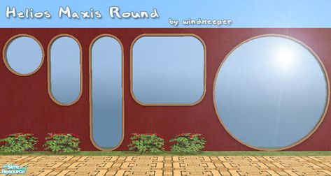 windkeeper's Helios Maxis Round Sims 4 Cc Circle Windows, Shaped Windows, Cc Sims4, Oval Window, Round Window, Corner Window, Sims 4 Build, Modern Houses, Ts4 Cc