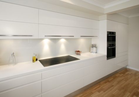 White Splashback Kitchen Showcase, Glass Splashbacks Kitchen, Glass Splashbacks, Shower Screens, Thousand Dollars, Shaker Style Kitchens, Kitchen Splashback, Glass Splashback, Galley Kitchen